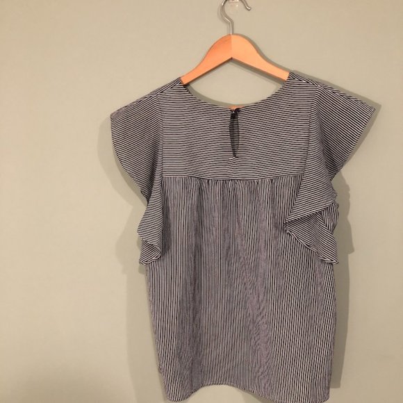 Striped Blouse with Ruffle Sleeves - Picture 3 of 6